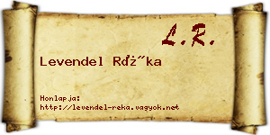 Levendel Réka névjegykártya